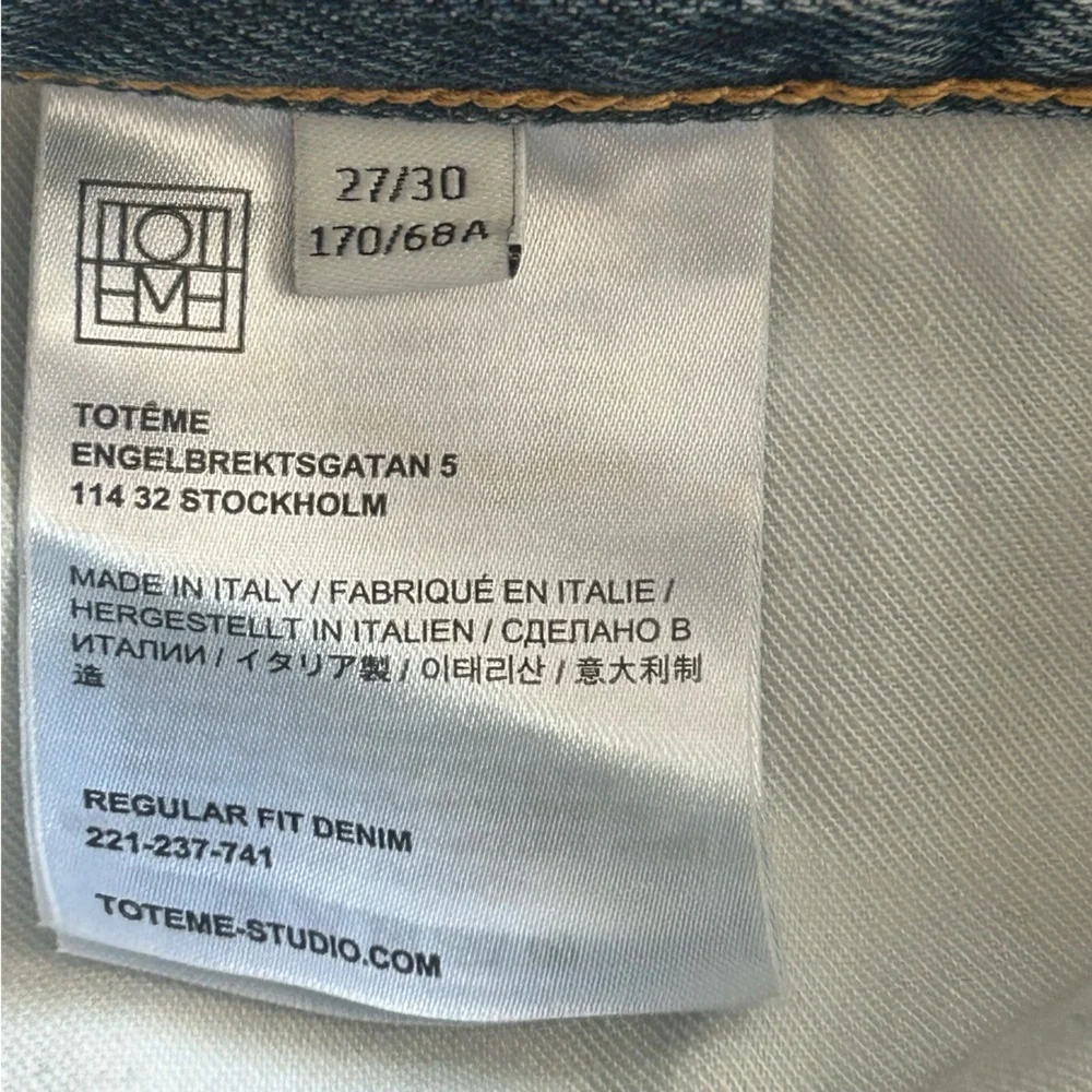Toteme Regular Fit Slim Straight High Waist Jeans Vintage Wash 425 - Picture 9 of 10